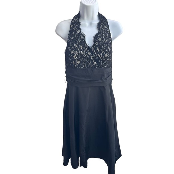 White House Black Market Lace Dress Black Whimsigoth Size 8‎ NWOT - Picture 2 of 13